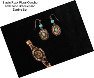 Blazin Roxx Floral Concho and Stone Bracelet and Earring Set