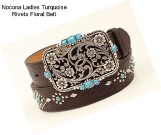 Nocona Ladies Turquoise Rivets Floral Belt