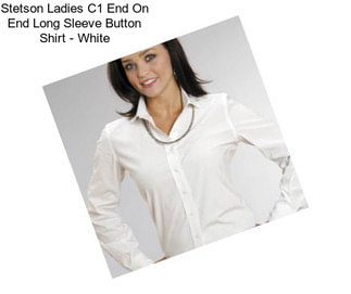 Stetson Ladies C1 End On End Long Sleeve Button Shirt - White