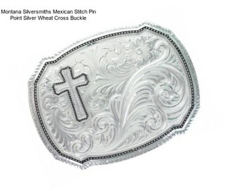 Montana Silversmiths Mexican Stitch Pin Point Silver Wheat Cross Buckle