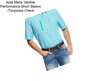 Ariat Mens Venttek Performance Short Sleeve -Turquoise Check