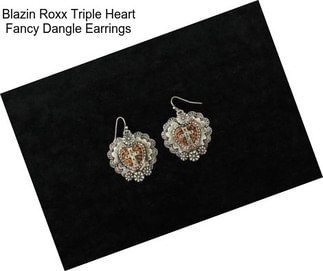 Blazin Roxx Triple Heart Fancy Dangle Earrings