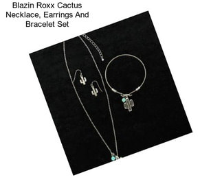 Blazin Roxx Cactus Necklace, Earrings And Bracelet Set