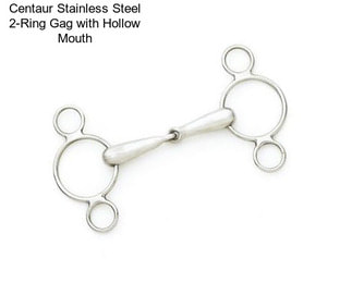 Centaur Stainless Steel 2-Ring Gag with Hollow Mouth