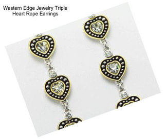 Western Edge Jewelry Triple Heart Rope Earrings