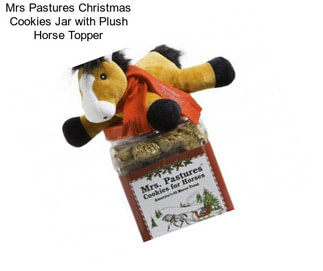 Mrs Pastures Christmas Cookies Jar with Plush Horse Topper