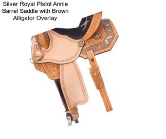 Silver Royal Pistol Annie Barrel Saddle with Brown Alligator Overlay