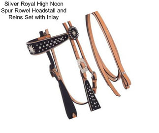 Silver Royal High Noon Spur Rowel Headstall and Reins Set with Inlay