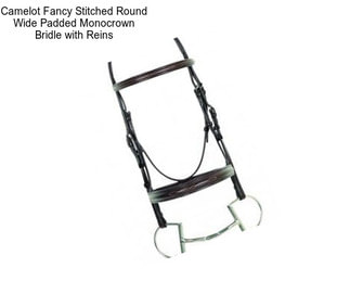 Camelot Fancy Stitched Round Wide Padded Monocrown Bridle with Reins