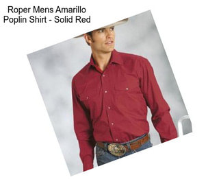 Roper Mens Amarillo Poplin Shirt - Solid Red