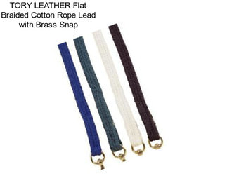 TORY LEATHER Flat Braided Cotton Rope Lead with Brass Snap