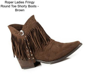 Roper Ladies Fringy Round Toe Shorty Boots - Brown