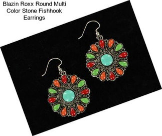 Blazin Roxx Round Multi Color Stone Fishhook Earrings