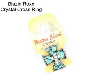 Blazin Roxx Crystal Cross Ring