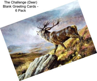 The Challenge (Deer) Blank Greeting Cards - 6 Pack