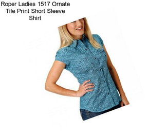 Roper Ladies 1517 Ornate Tile Print Short Sleeve Shirt