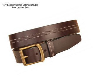 Tory Leather Center Stitched Double Row Leather Belt