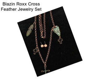 Blazin Roxx Cross Feather Jewelry Set