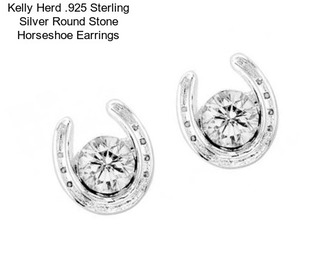 Kelly Herd .925 Sterling Silver Round Stone Horseshoe Earrings