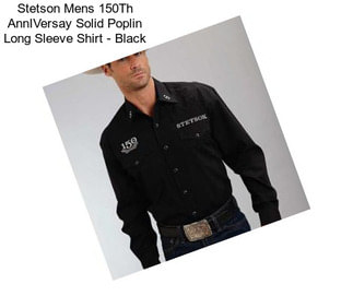 Stetson Mens 150Th AnnIVersay Solid Poplin Long Sleeve Shirt - Black
