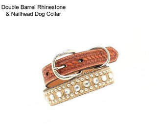 Double Barrel Rhinestone & Nailhead Dog Collar