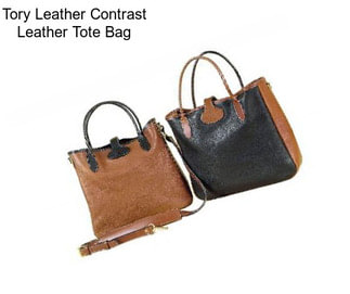 Tory Leather Contrast Leather Tote Bag