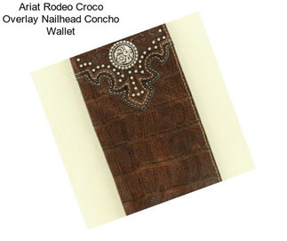 Ariat Rodeo Croco Overlay Nailhead Concho Wallet