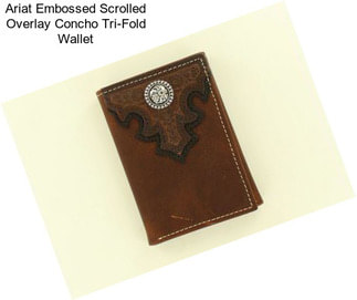 Ariat Embossed Scrolled Overlay Concho Tri-Fold Wallet