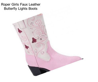 Roper Girls Faux Leather Butterfly Lights Boots