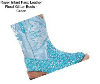 Roper Infant Faux Leather Floral Glitter Boots - Green