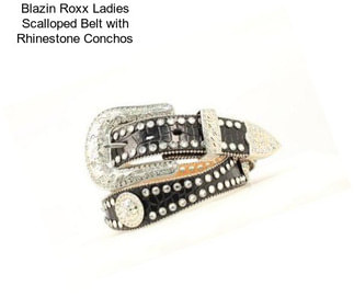 Blazin Roxx Ladies Scalloped Belt with Rhinestone Conchos