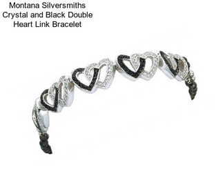 Montana Silversmiths Crystal and Black Double Heart Link Bracelet