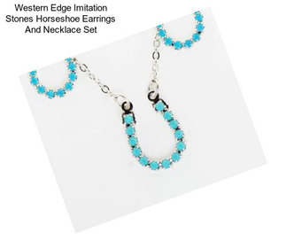 Western Edge Imitation Stones Horseshoe Earrings And Necklace Set