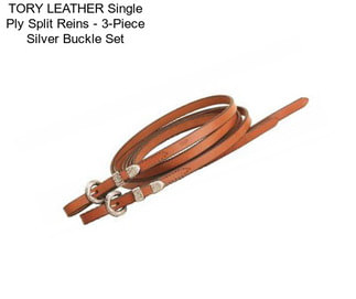 TORY LEATHER Single Ply Split Reins - 3-Piece Silver Buckle Set