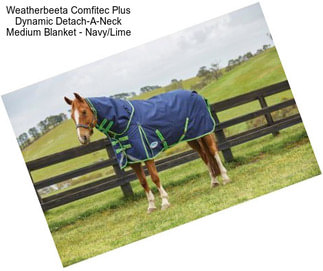 Weatherbeeta Comfitec Plus Dynamic Detach-A-Neck Medium Blanket - Navy/Lime