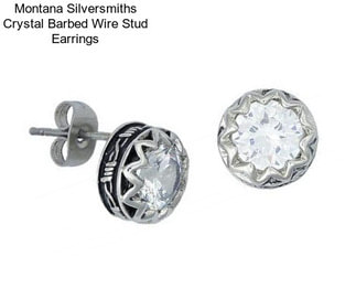 Montana Silversmiths Crystal Barbed Wire Stud Earrings