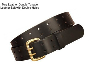Tory Leather Double Tongue Leather Belt with Double Holes