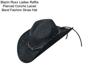 Blazin Roxx Ladies Raffia Pierced Concho Laced Band Fashion Straw Hat