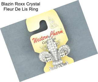 Blazin Roxx Crystal Fleur De Lis Ring