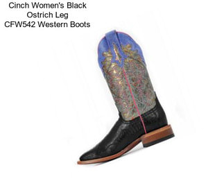 Cinch Women\'s Black Ostrich Leg CFW542 Western Boots