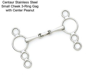 Centaur Stainless Steel Small Cheek 3-Ring Gag with Center Peanut