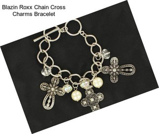 Blazin Roxx Chain Cross Charms Bracelet