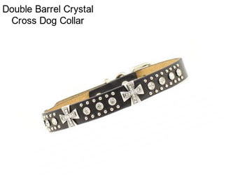 Double Barrel Crystal Cross Dog Collar