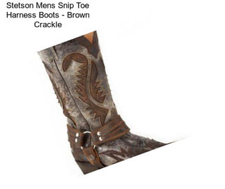 Stetson Mens Snip Toe Harness Boots - Brown Crackle