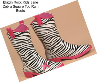 Blazin Roxx Kids Jane Zebra Square Toe Rain Boots