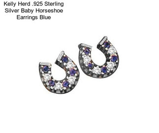 Kelly Herd .925 Sterling Silver Baby Horseshoe Earrings Blue