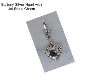 Barbary Silver Heart with Jet Stone Charm