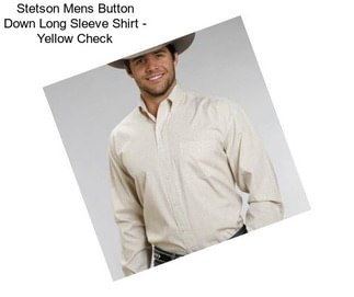 Stetson Mens Button Down Long Sleeve Shirt - Yellow Check