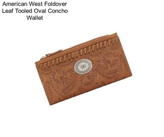 American West Foldover Leaf Tooled Oval Concho Wallet