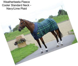 Weatherbeeta Fleece Cooler Standard Neck - Navy/Lime Plaid